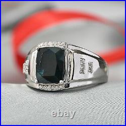 925 Sterling Silver Grandidierite Cubic Zirconia CZ Ring for Men Size 12 Ct 3.7