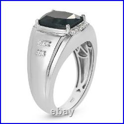 925 Sterling Silver Grandidierite Cubic Zirconia CZ Ring for Men Size 12 Ct 3.7