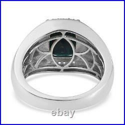 925 Sterling Silver Grandidierite Cubic Zirconia CZ Ring for Men Size 12 Ct 3.7