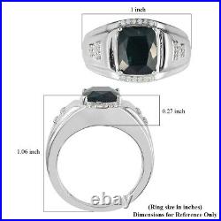 925 Sterling Silver Grandidierite Cubic Zirconia CZ Ring for Men Size 12 Ct 3.7