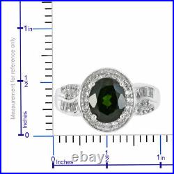 925 Sterling Silver Halo Ring Chrome Diopside Cubic Zirconia Size 6 Ct 5.9 Gifts