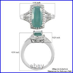 925 Sterling Silver Halo Ring Grandidierite Cubic Zirconia CZ Gifts Ct 3
