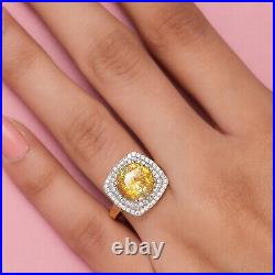 925 Sterling Silver Halo Ring Sphalerite Cubic Zirconia CZ Size 7 Ct 5.8 Gifts