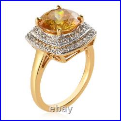 925 Sterling Silver Halo Ring Sphalerite Cubic Zirconia CZ Size 7 Ct 5.8 Gifts
