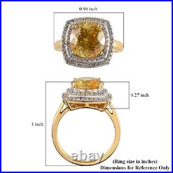 925 Sterling Silver Halo Ring Sphalerite Cubic Zirconia CZ Size 7 Ct 5.8 Gifts