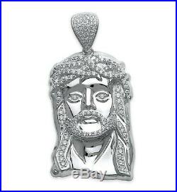 925 Sterling Silver Jesus Pendant with Cubic Zirconia Jesus Pendant Baptism Gifts