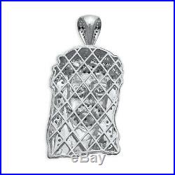 925 Sterling Silver Jesus Pendant with Cubic Zirconia Jesus Pendant Baptism Gifts