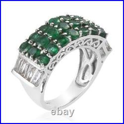 925 Sterling Silver Jewelry Cubic Zirconia CZ Emerald Ring Gifts Size 6 Ct 6.2