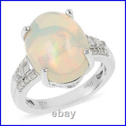 925 Sterling Silver Jewelry Gifts Opal Cubic Zirconia Ring For Her Size 7 Ct 7.8