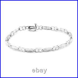 925 Sterling Silver Jewelry Platinum Plated Cubic Zirconia CZ Bracelet for Women