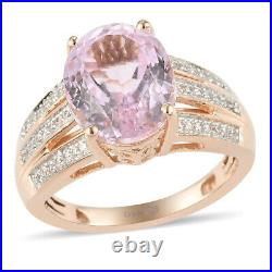 925 Sterling Silver Kunzite White Cubic Zirconia CZ Ring Jewelry Size 7 Ct 5.3