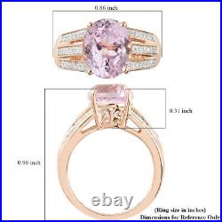 925 Sterling Silver Kunzite White Cubic Zirconia CZ Ring Jewelry Size 7 Ct 5.3