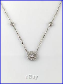 925 Sterling Silver Ladies Cubic Zirconia CZ Necklace Pendant 18 New