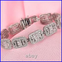 925 Sterling Silver Made with Finest Cubic Zirconia Bracelet Gift Ct 24.5