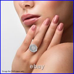 925 Sterling Silver Made with Finest Cubic Zirconia Cluster Ring Size 6 Ct 4.4