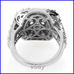 925 Sterling Silver Made with Finest Cubic Zirconia Cluster Ring Size 6 Ct 4.4