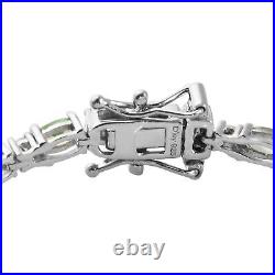 925 Sterling Silver Mint Garnet White Zircon Tennis Bracelet Gift Size 8 Ct 5.9