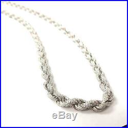 925 Sterling Silver NEW Cubic Zirconia Rope Chain 106.5g 7.2mm 32 Inches