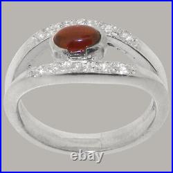 925 Sterling Silver Natural Garnet Cubic Zirconia Band Ring Sizes J to Z