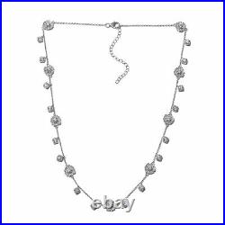 925 Sterling Silver Necklace Platinum Over Cubic Zirconia CZ Gifts Size 20 Ct 7