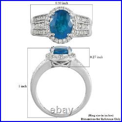925 Sterling Silver Neon Apatite Cubic Zirconia CZ Ring Jewelry Ct 3.5