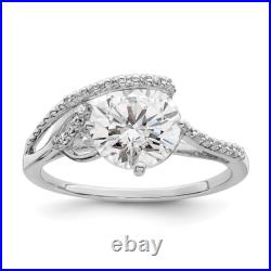 925 Sterling Silver Overlap Cubic Zirconia CZ Ring
