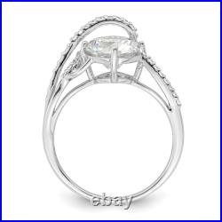 925 Sterling Silver Overlap Cubic Zirconia CZ Ring