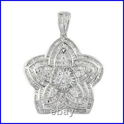925 Sterling Silver Platinum Over Cubic Zirconia CZ Pendant Jewelry Gift Ct 4.8
