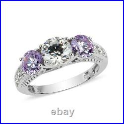 925 Sterling Silver Platinum Over Cubic Zirconia CZ Ring Jewelry Size 7 Ct 0.8