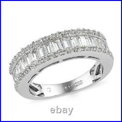 925 Sterling Silver Platinum Over Cubic Zirconia CZ Ring Jewelry Size 7 Ct 4.7