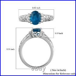 925 Sterling Silver Platinum Over Neon Apatite Zircon Ring Jewelry Ct 1.4
