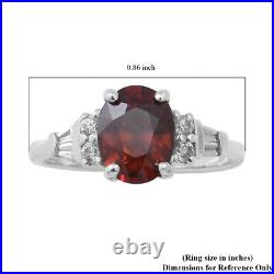 925 Sterling Silver Platinum Over Red White Zircon Ring Jewelry for Women Ct 3.4