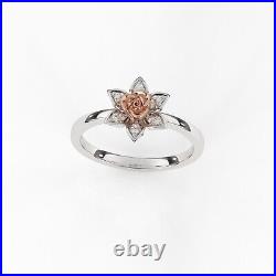 925 Sterling Silver Rose Flower Statement Lotus Ring Cubic Zircon All Size