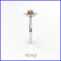 925 Sterling Silver Rose Flower Statement Lotus Ring Cubic Zircon All Size