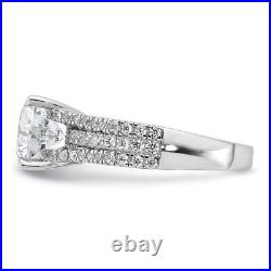 925 Sterling Silver Round Cubic Zirconia Engagement Ring Size 7