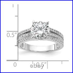 925 Sterling Silver Round Cubic Zirconia Engagement Ring Size 7