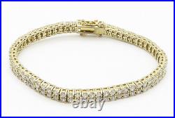 925 Sterling Silver Shiny Cubic Zirconia Gold Plated Tennis Bracelet BT6068