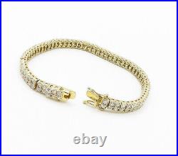 925 Sterling Silver Shiny Cubic Zirconia Gold Plated Tennis Bracelet BT6068