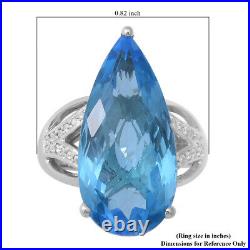 925 Sterling Silver Skyblue Topaz Cubic Zirconia CZ Promise Ring Ct 19.9