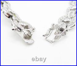 925 Sterling Silver Sparkling Cubic Zirconia Round Chain Bracelet BT3505