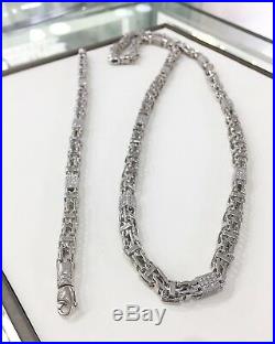 925 Sterling Silver Special Design Chain With CZ Cubes Cubic White