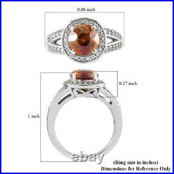 925 Sterling Silver Sphalerite Cubic Zirconia CZ Halo Ring Gift Ct 3.3