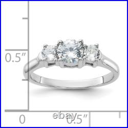 925 Sterling Silver Three Cubic Zirconia CZ Ring