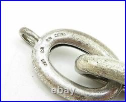 925 Sterling Silver Vintage Cubic Zirconia Oval Link Chain Bracelet B5276