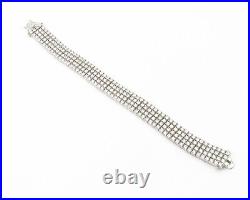 925 Sterling Silver Vintage Cubic Zirconia Sparkling Chain Bracelet BT5546