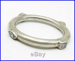 925 Sterling Silver Vintage Multi-Shape Cubic Zirconia Bangle Bracelet B5272