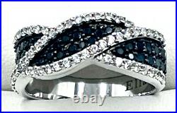 925 sterling silver Black/White Cubic Zirconia RING, Ellani brand