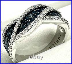 925 sterling silver Black/White Cubic Zirconia RING, Ellani brand