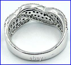 925 sterling silver Black/White Cubic Zirconia RING, Ellani brand