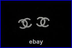 925 sterling silver chanel earrings With Cubic zirconia